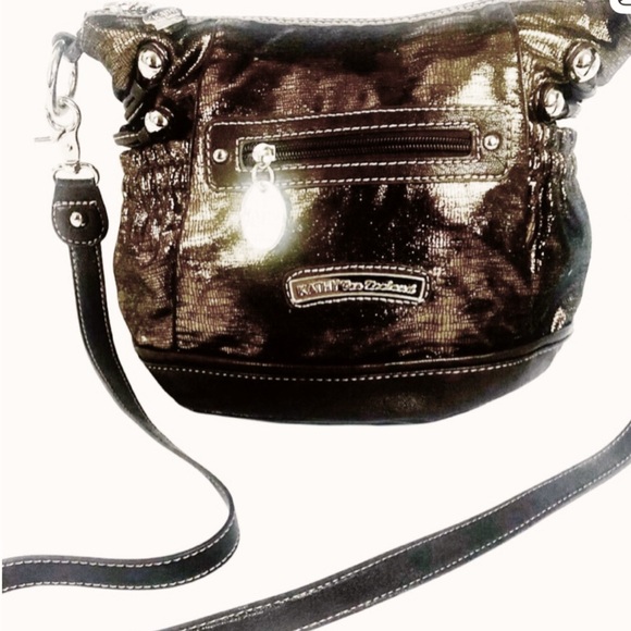 KathyVan Zeeland Metallic Brown Cross Body Bag - Picture 2 of 11